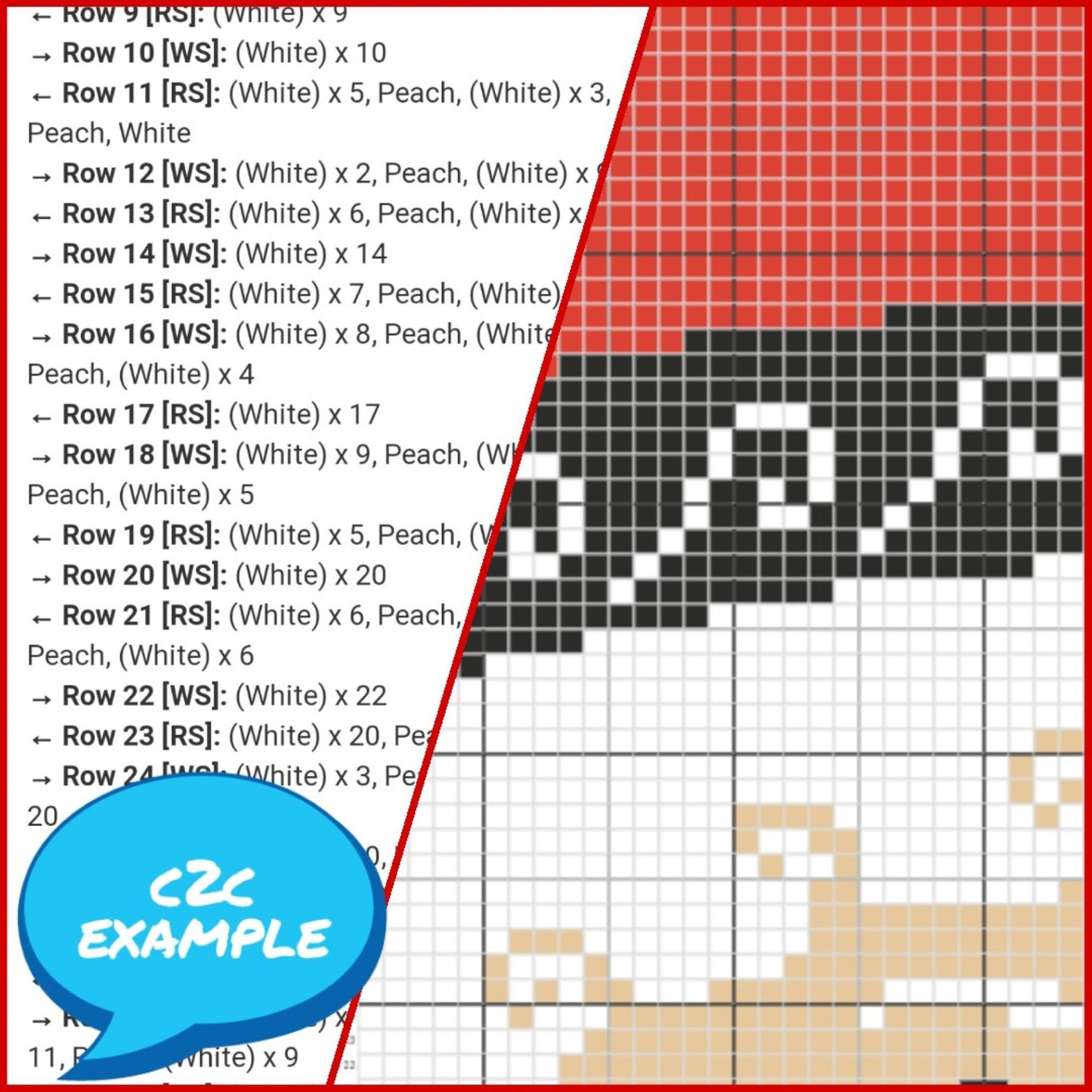 Crochet Santa Pattern - C2C Christmas Afghan