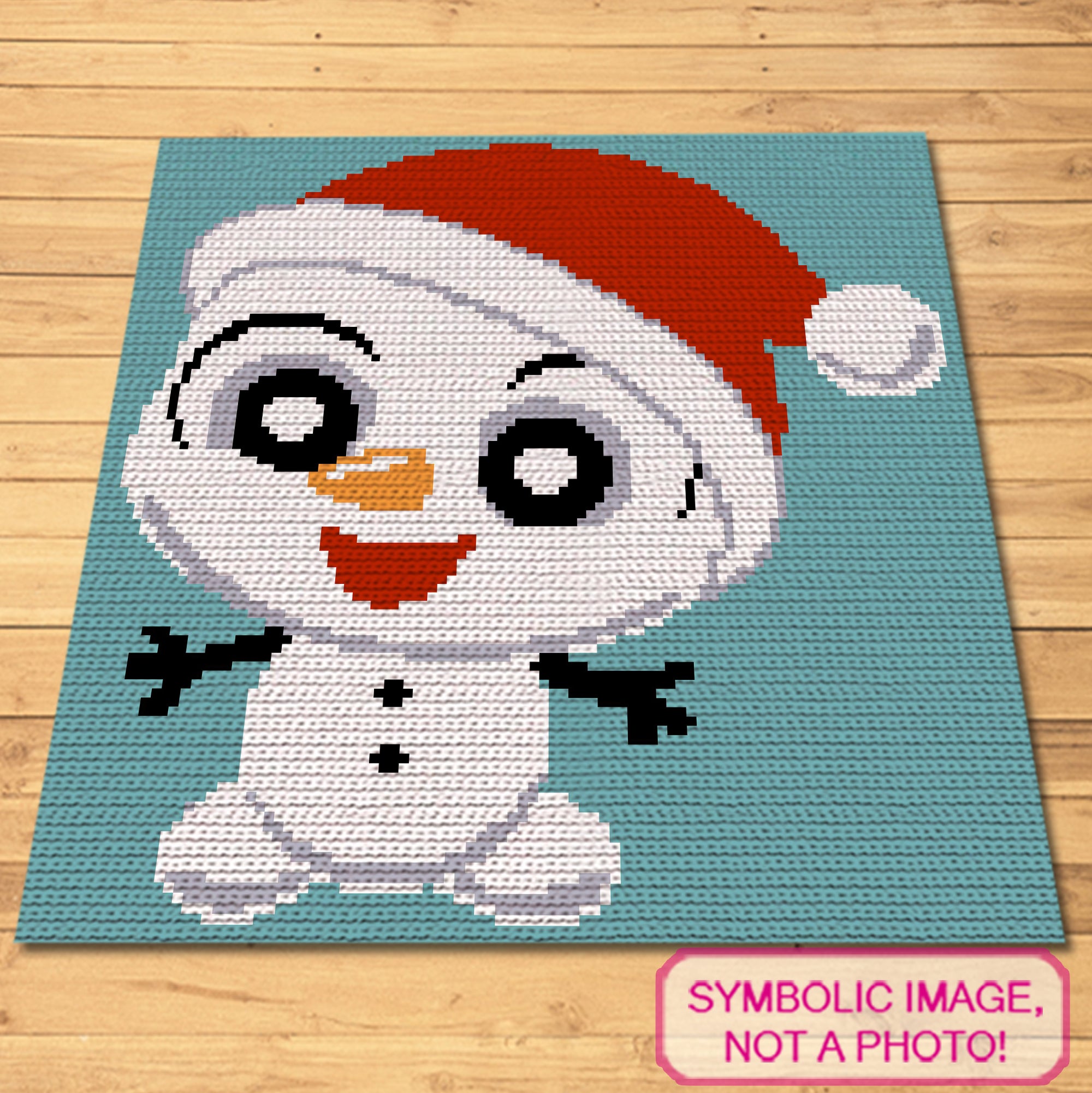 Crochet Snowman Pattern - Tapestry Crochet Blanket Pattern, Christmas Crochet Pillow Pattern