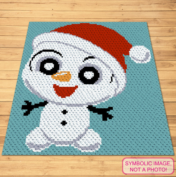Crochet Snowman Pattern - C2C Christmas Blanket Pattern