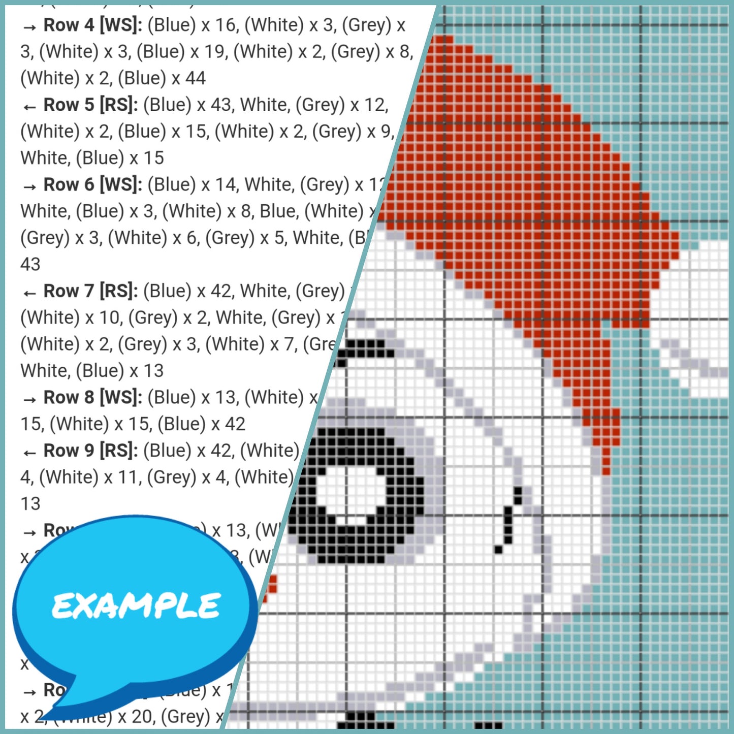 Crochet Snowman Pattern - Tapestry Crochet Blanket Pattern, Christmas Crochet Pillow Pattern