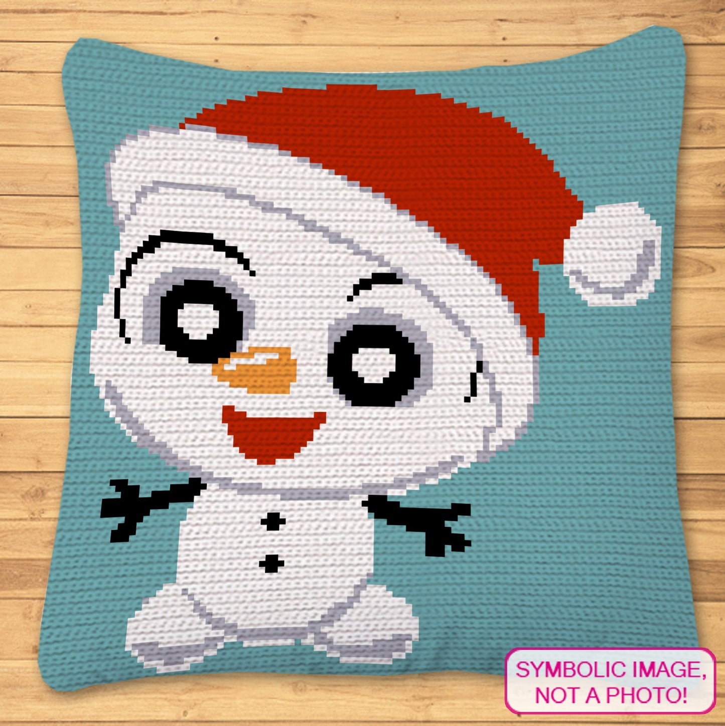 Crochet Snowman Pattern - Tapestry Crochet Blanket Pattern, Christmas Crochet Pillow Pattern