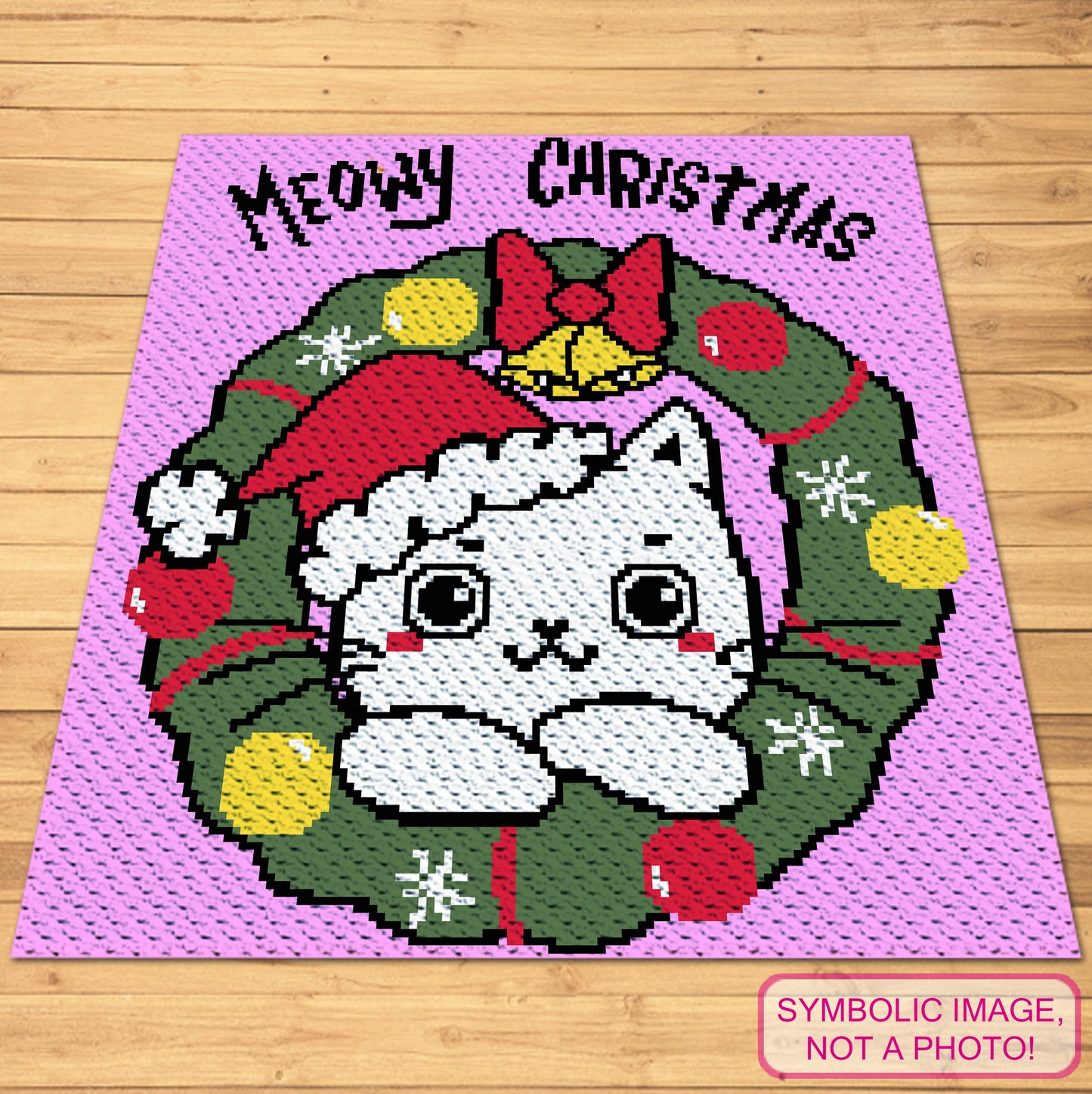 Meowy Christmas Crochet BUNDLE - C2C Blanket Pattern, Crochet Pillow Pattern