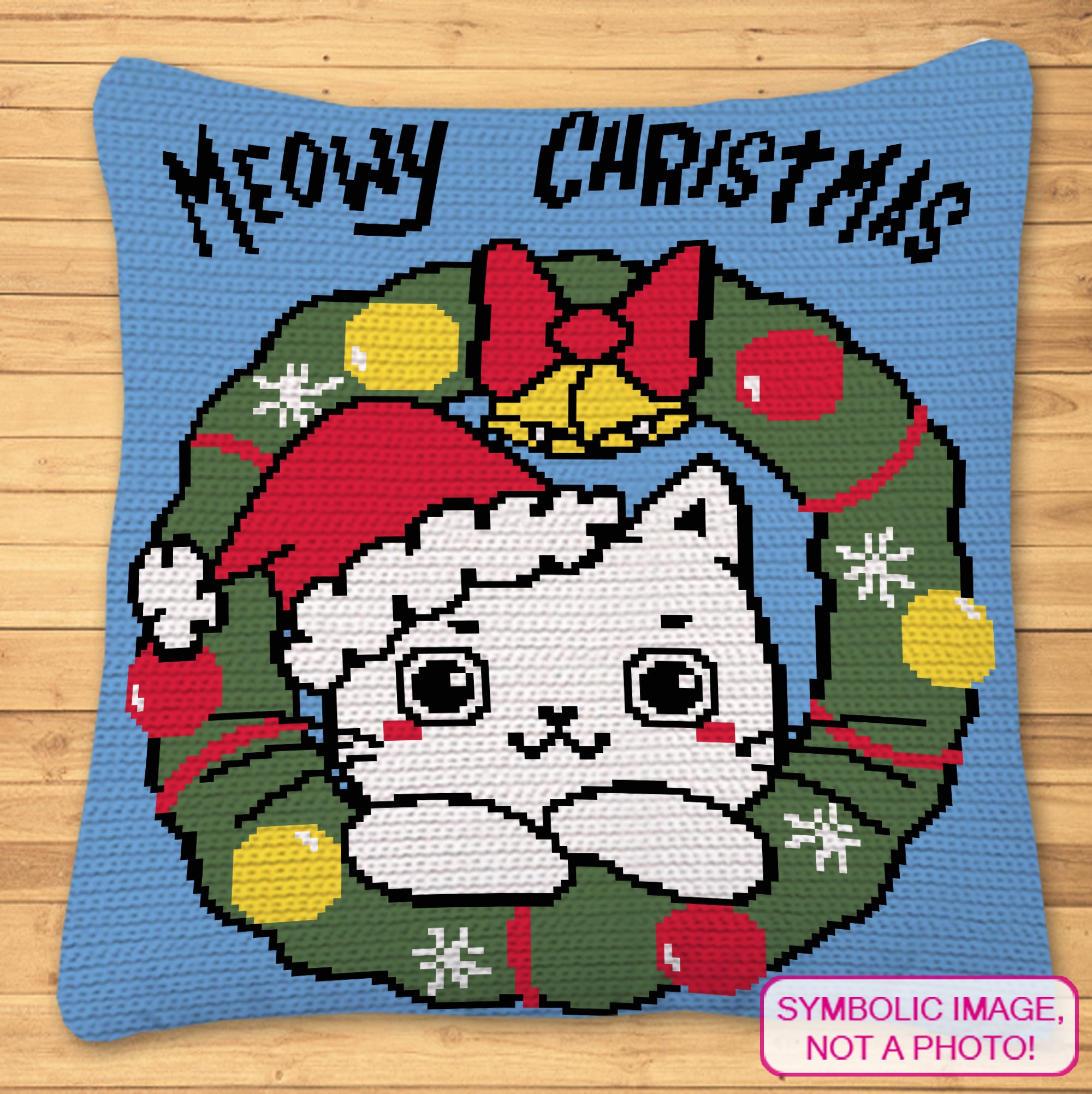 Meowy Christmas - Tapestry Crochet Blanket and Pillow Pattern