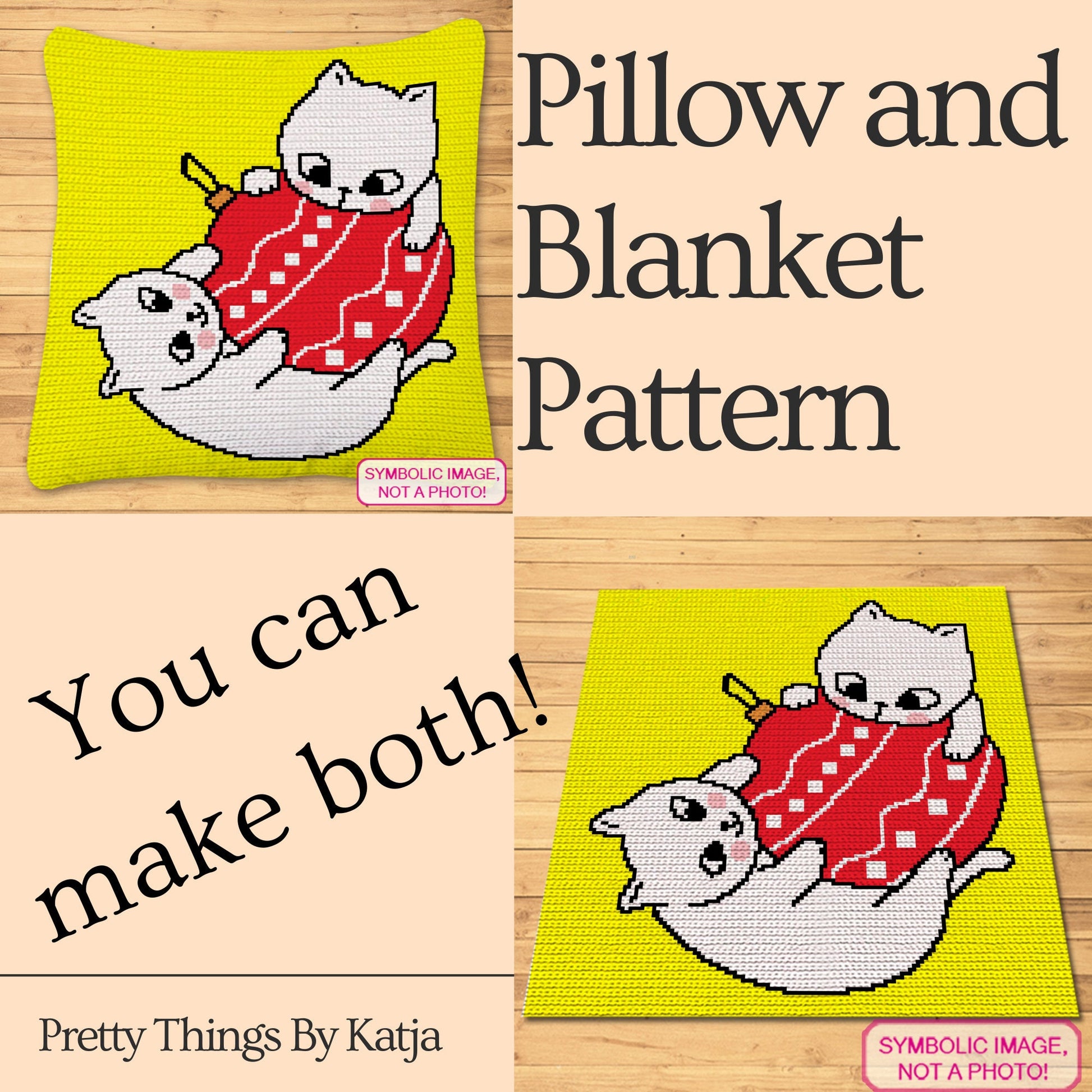 Bring holiday cheer to your crochet projects with this adorable SC Christmas Cat Crochet Blanket Pattern!

Featuring two playful kittens holding a festive ornament, this Single Crochet Pattern is perfect for cat lovers and those looking to add a fun, whimsical touch to their holiday decor. The bright colors and cute design make this blanket a joy to create and display. 
Click to learn more!