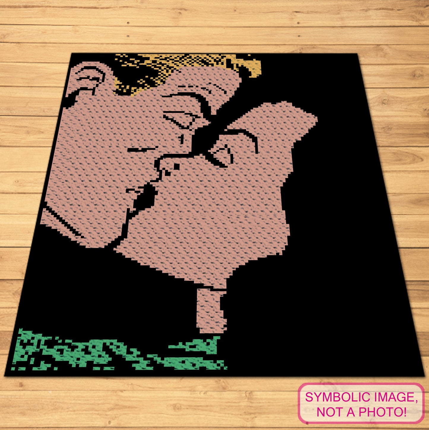Comic Book Kiss Crochet Pattern - C2C Afghan Pattern