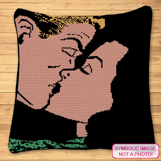 Tapestry crochet Pillow Pattern with Written Instructions. Perfect Valentines Day Crochet Pattern Click to learn more!