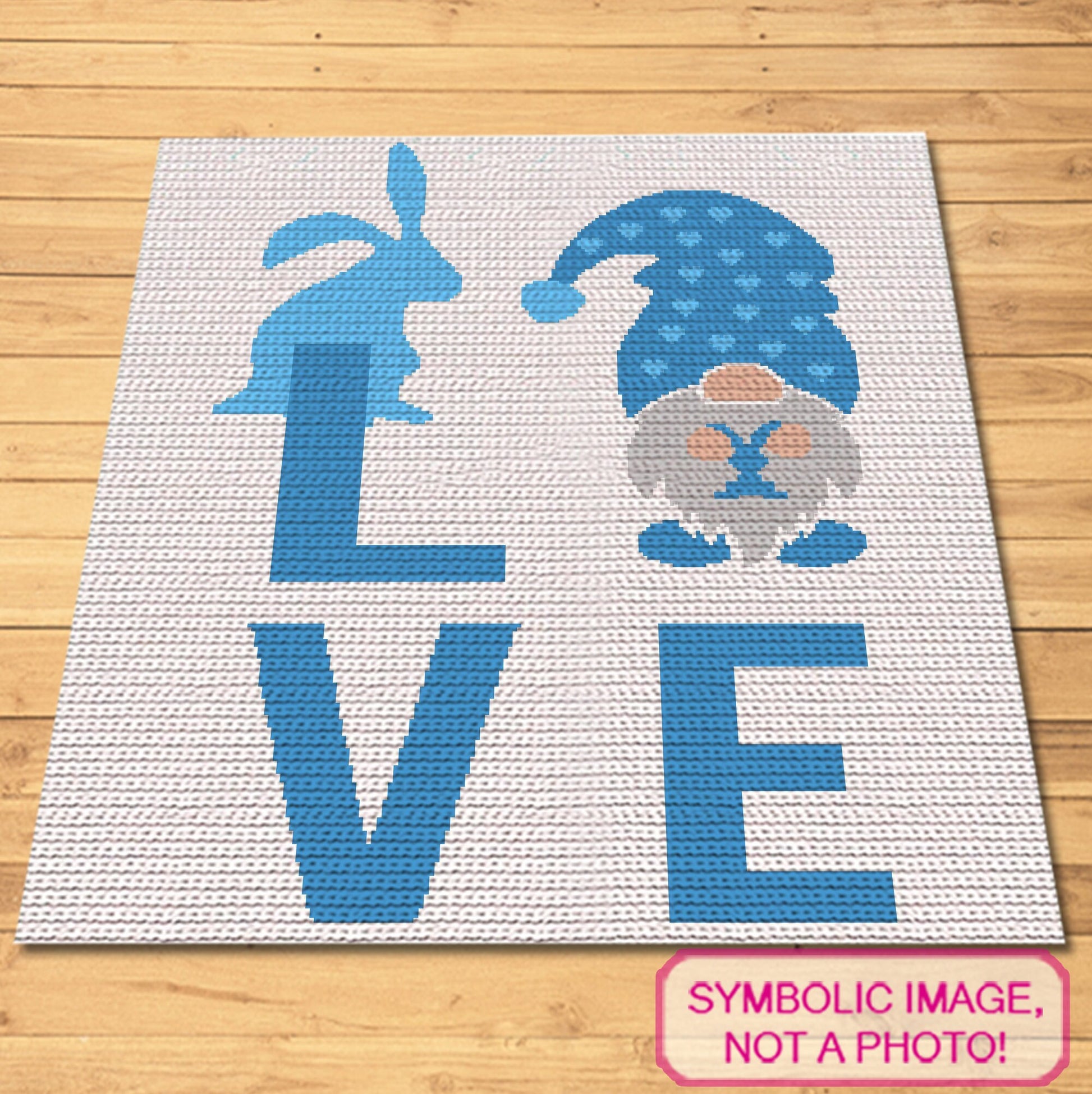 🐰💙 Easter Love – Crochet Gnome & Bunny Blanket Pattern 💙🐰

Celebrate Easter with this adorable and heartwarming crochet blanket pattern! Featuring a cute Easter bunny, a festive gnome, and the word "LOVE" in a charming design, this tapestry crochet pattern is perfect for adding a touch of joy to your spring décor or making a heartfelt handmade gift.