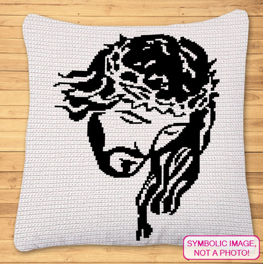 🧶 Tapestry Crochet Blanket Pattern – Jesus Christ 🧶 Embrace the power of faith with this Tapestry Crochet Pattern depicting a striking silhouette of Jesus. Whether you're crocheting for spiritual comfort, Easter celebrations, or as a thoughtful handmade gift, this inspirational pattern is the perfect project. 🌟 