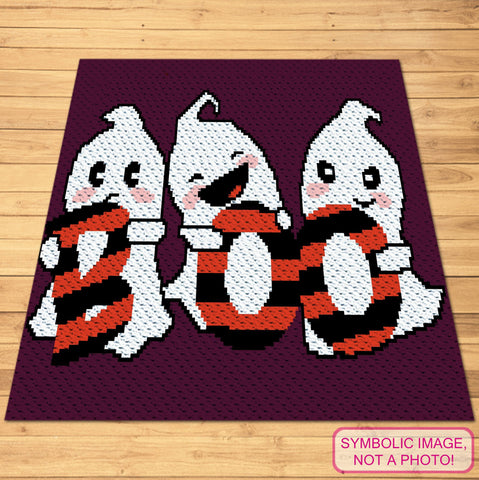 Get ready for some spooky fun with this adorable C2C Ghost Crochet Blanket Pattern!

&nbsp;Featuring three playful ghosts holding the word 'BOO,' this corner-to-corner design is perfect for adding a touch of Halloween spirit to your home. The bright colors and cheerful expressions make this pattern a fun project for all crocheters.
Click to learn more!