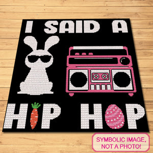 🎵🐰 "I Said a Hip Hop!" - Easter Tapestry Crochet Blanket Pattern 🐰🎶

Get ready to drop some beats and stitches with this fun, funky, and festive crochet pattern! This tapestry crochet blanket pattern features a cool bunny rocking sunglasses, a retro boombox, and playful lettering with a carrot and Easter egg twist! 🥕🎶