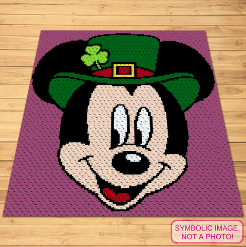 FREE PDF Download C2C Mickey Mouse Crochet Pattern - St. Patrick's Day FREE Crochet Pattern  This is a FREE Corner to Corner Mickey Mouse Pattern with Written Instructions. Click to learn more!