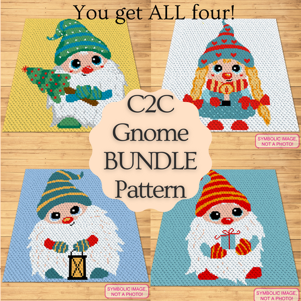 C2C Gnome Crochet BUNDLE.