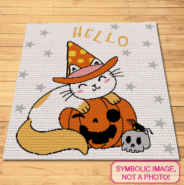Get cozy this Halloween with our adorable SC Crochet Blanket Pattern featuring a cute cat in a witch hat, hugging a pumpkin!

Perfect for beginners and experienced crocheters alike, this easy-to-follow pattern is ideal for adding a festive touch to your home. Download your pattern today and create a fun and whimsical Halloween blanket for your little ones or as a delightful seasonal gift!