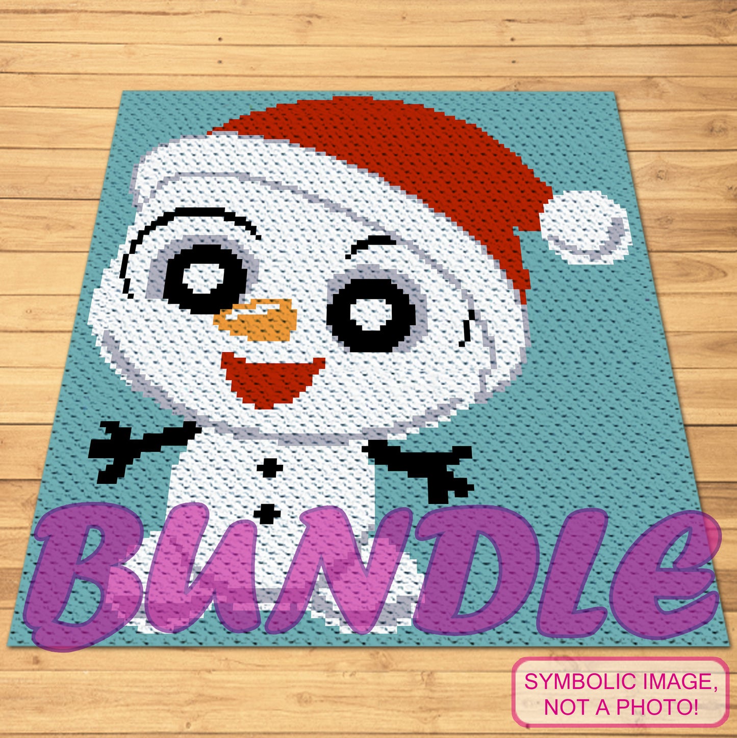 Crochet Snowman Pattern - Crochet BUNDLE: C2C Christmas Blanket Pattern + Crochet Snowman Pillow Pattern