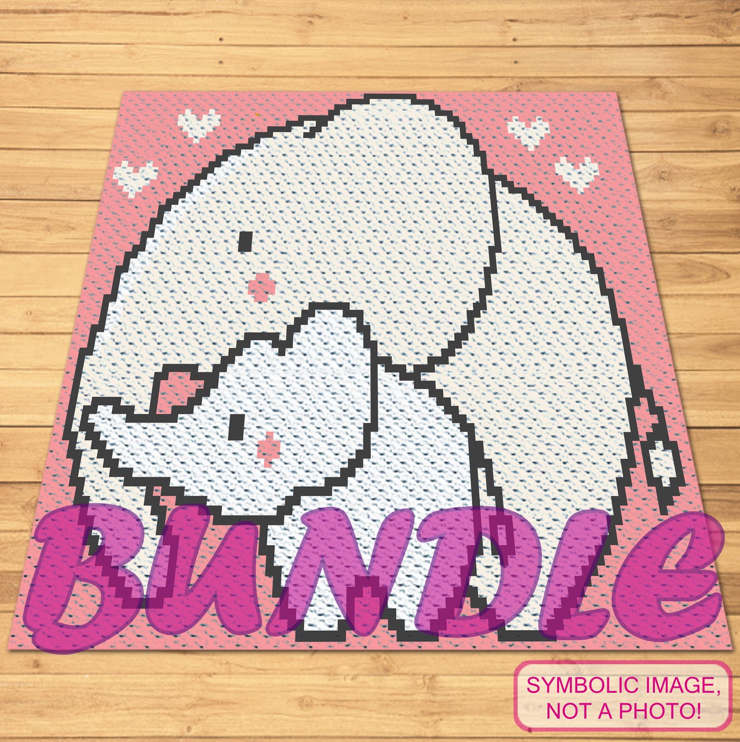 Crochet Baby Elephant (Pink)-Crochet BUNDLE: C2C Elephant Blanket Pattern and Crochet Pillow Pattern