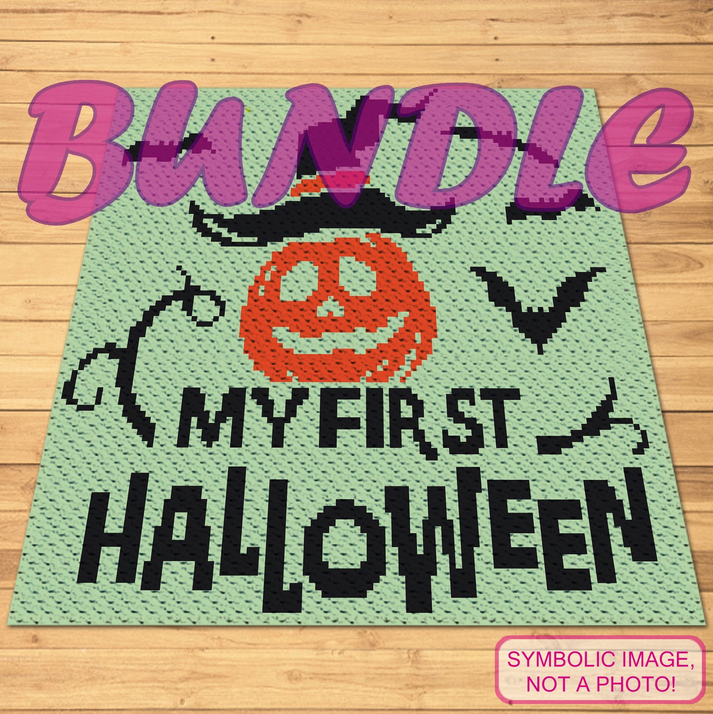 My First Halloween - Crochet BUNDLE: C2C Graphgan Pattern, Halloween Crochet Pillow