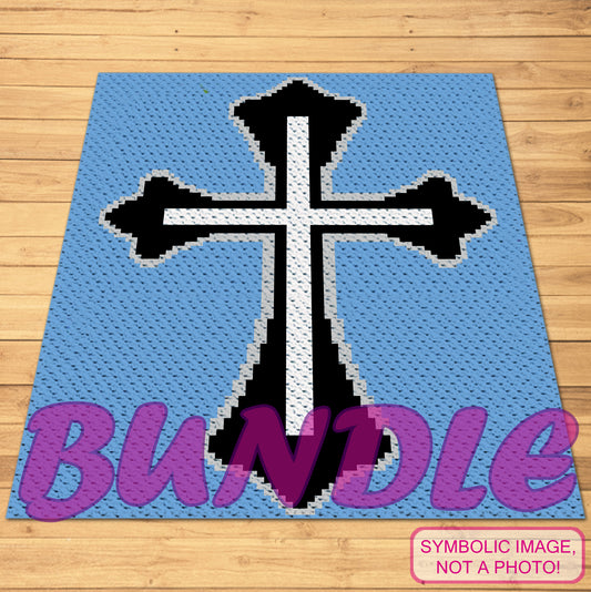 Crochet Cross Pattern, Crochet BUNDLE: Crochet Pillow Pattern, C2C Graphgan Pattern