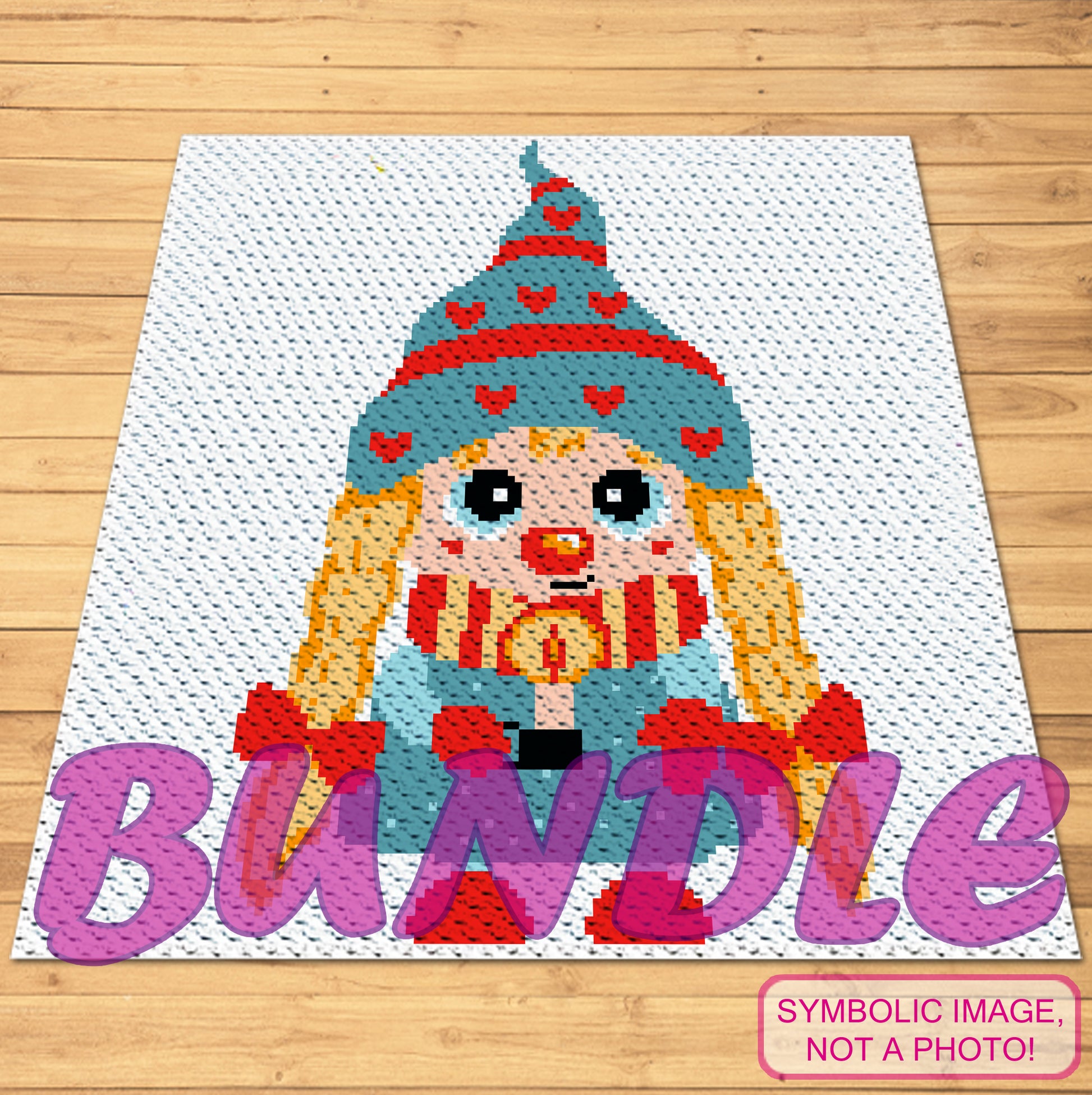 Girl Gnome Crochet Pattern BUNDLE - C2C Afghan Pattern, and Tapestry crochet Blanket & Pillow Pattern. Both with Written Instructions. Click to learn more!