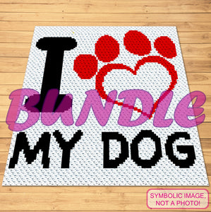 I love my Dog Crochet BUNDLE: C2C Crochet Blanket Pattern, Crochet Pillow Pattern