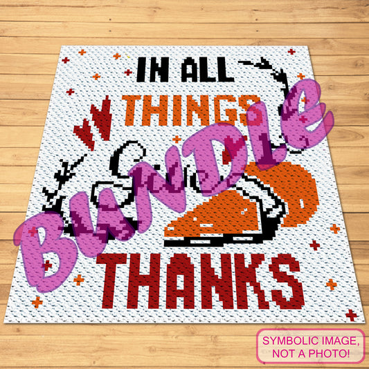 Thanksgiving Crochet Pattern, Give Thanks BUNDLE: C2C Crochet Blanket Pattern, Crochet Pumpkin Pillow Pattern