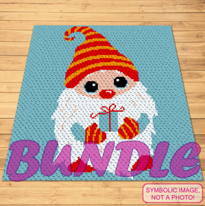 Crochet Gnome Pattern Bundle - C2C afghan, and Tapestry Crochet Blanket & Pillow Pattern with Written Instructions. Click to learn more!