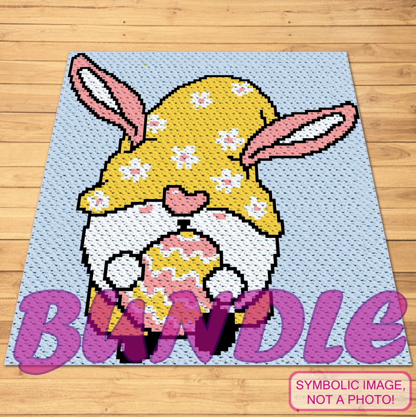 Easter Gnome Bunny Crochet Pattern BUNDLE - C2C Graphgan Pattern, Crochet Pillow Pattern