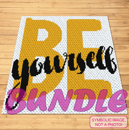 Be Yourself - Crochet BUNDLE: C2C Crochet Blanket Pattern, Crochet Pillow Pattern