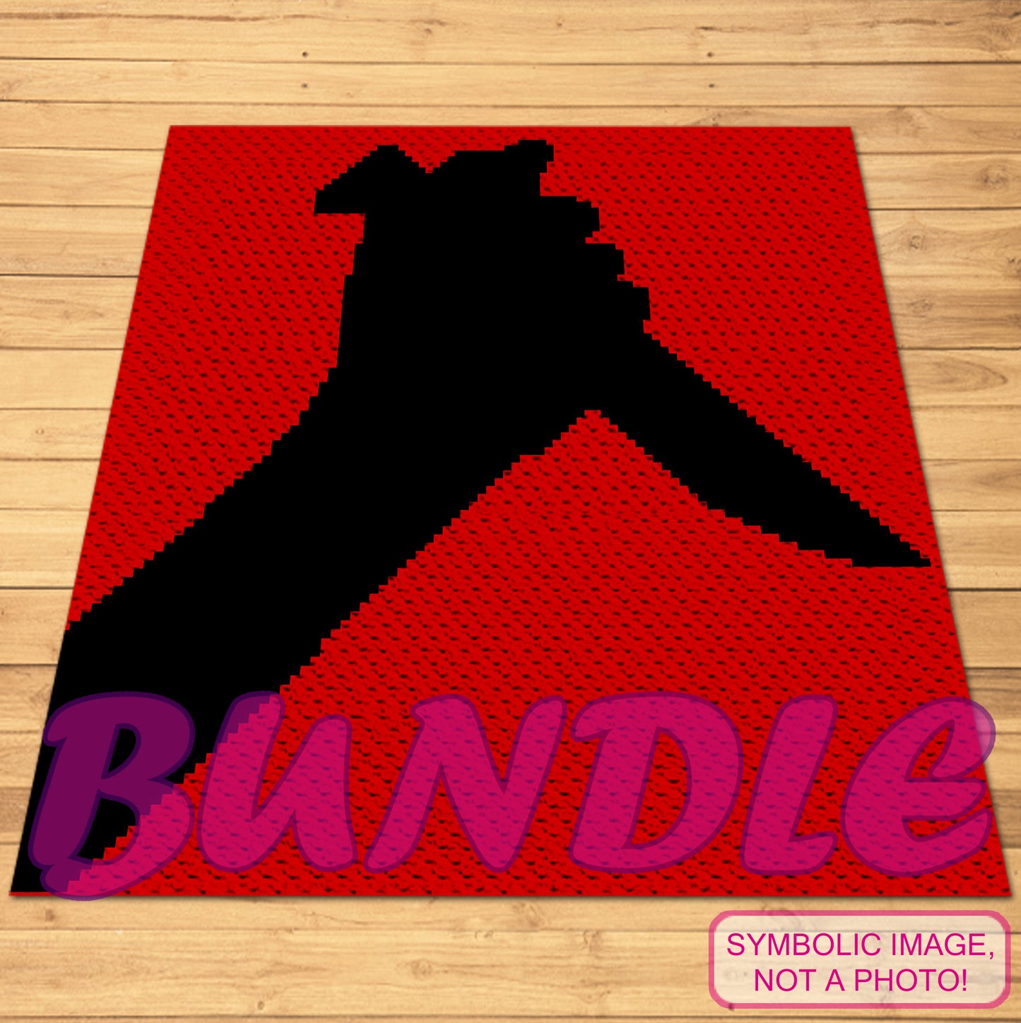 Psycho Knife Crochet Pattern BUNDLE: C2C Afghan Pattern, Crochet Pillow Pattern