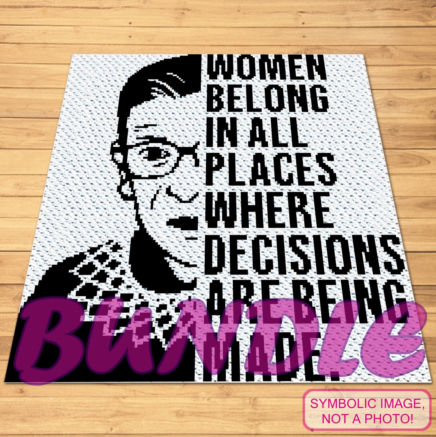 Ruth Bader Ginsburg Crochet is a Graphgan with Written Instructions, PDF Download.  This Bundle includes a Tapestry (SC) Crochet Pattern for a Blanket and a Pillow, and a C2C Afghan Pattern. Both with Written Instructions. Click for more!
