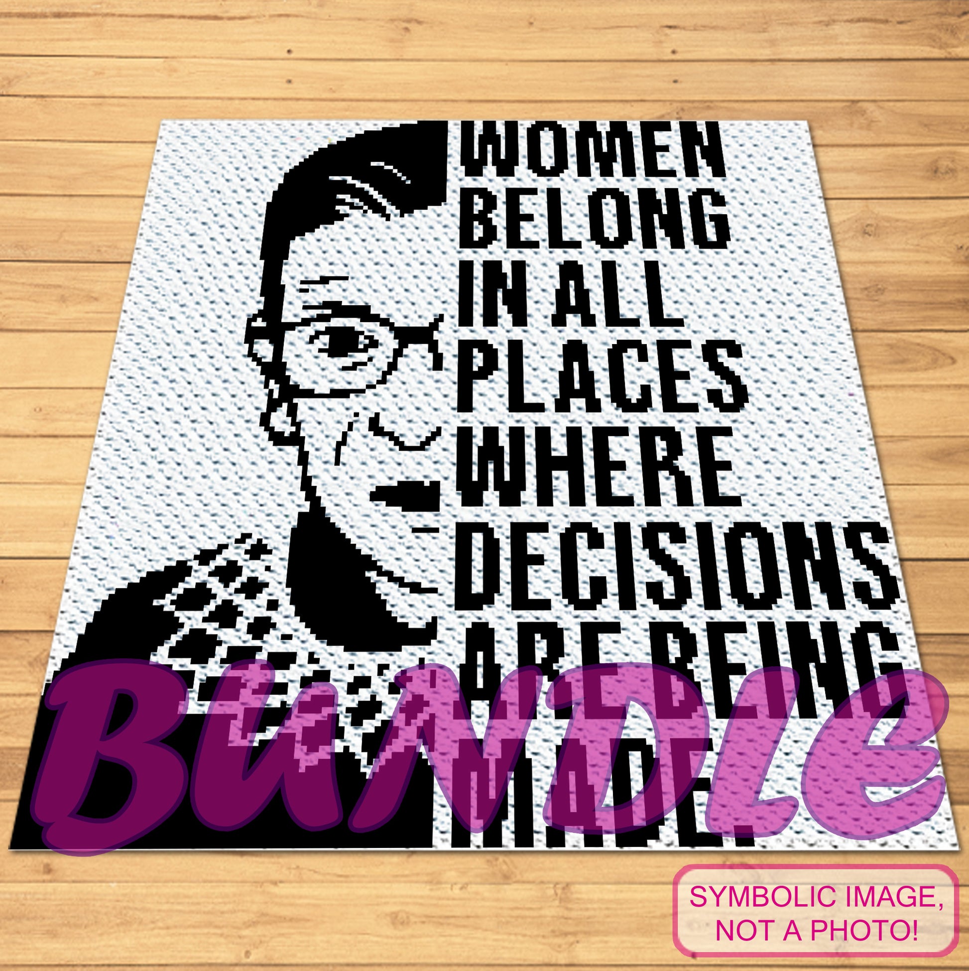 Ruth Bader Ginsburg Crochet is a Graphgan with Written Instructions, PDF Download.  This Bundle includes a Tapestry (SC) Crochet Pattern for a Blanket and a Pillow, and a C2C Afghan Pattern. Both with Written Instructions. Click for more!