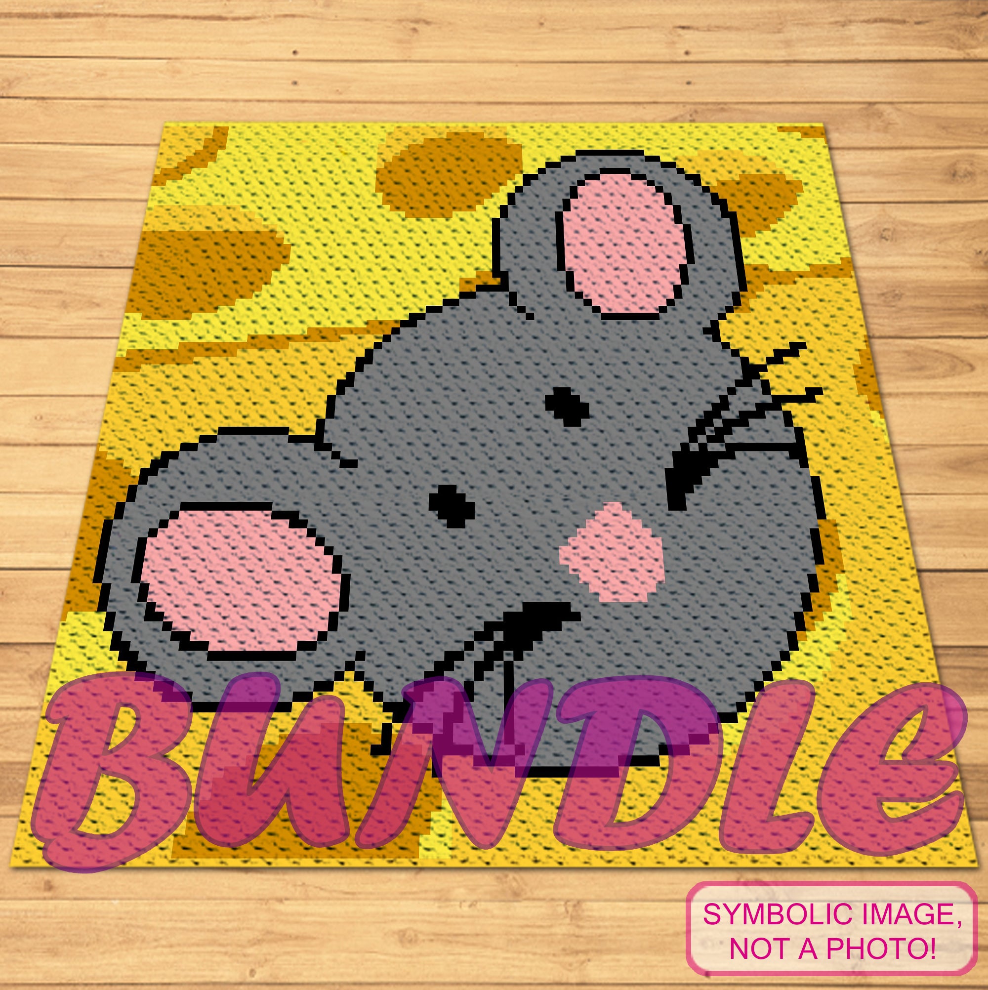 Mouse in a Cheese Crochet BUNDLE: C2C Mouse Blanket, Crochet Pillow Pattern