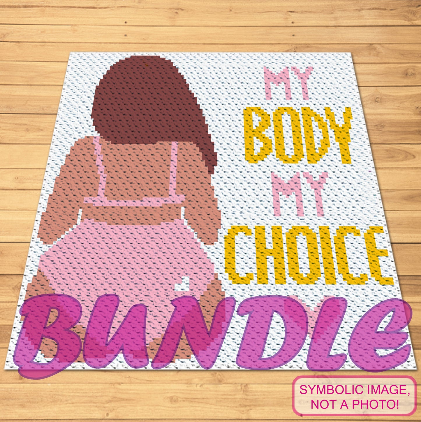My Body My Choice - Crochet BUNDLE: C2C Blanket Pattern, Crochet Pillow Pattern