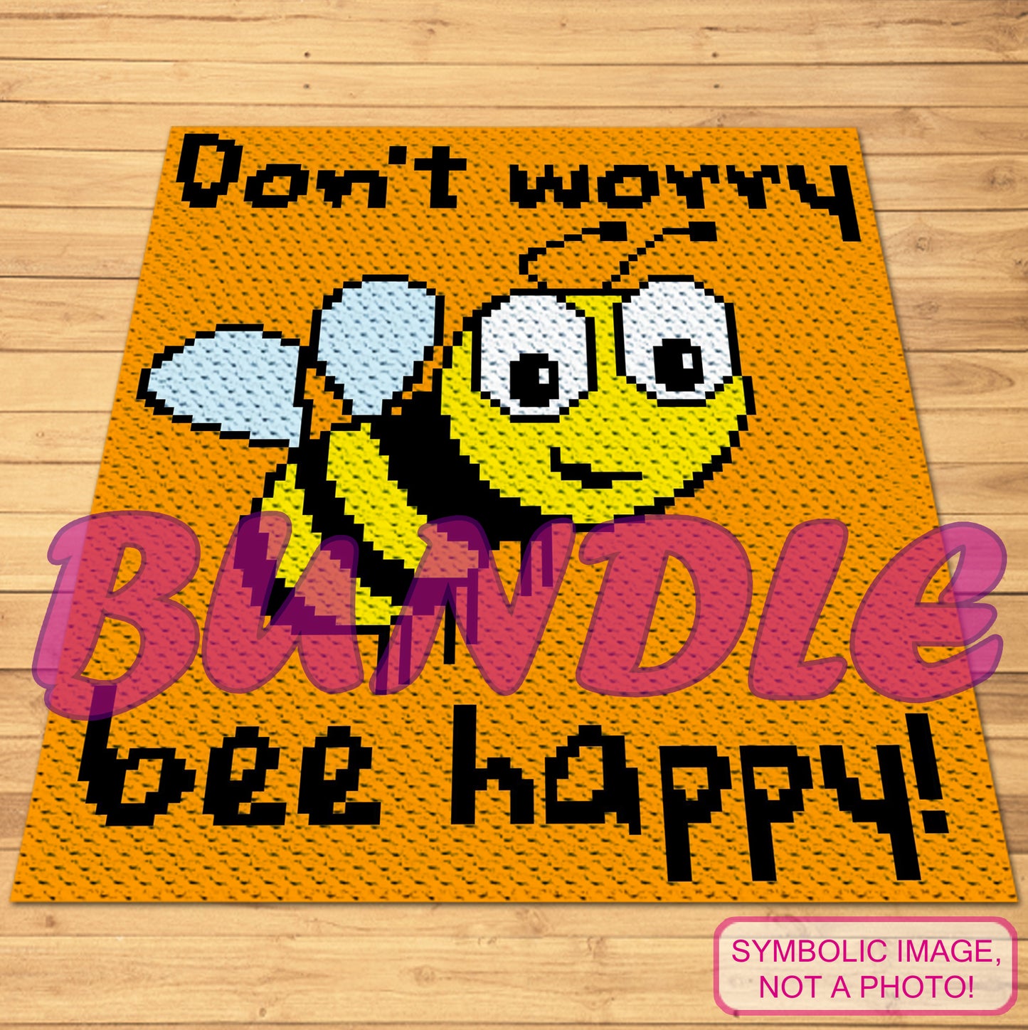 Crochet Bee Pattern, Bee Happy BUNDLE: C2C Crochet Pattern, Crochet Bee Pillow Pattern