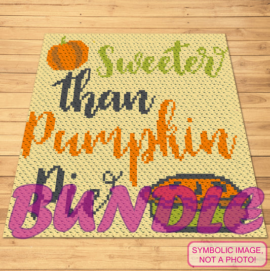 Sweeter Than Pumpkin Pie Crochet BUNDLE: Crochet Pillow Case, C2C Crochet Graphgan