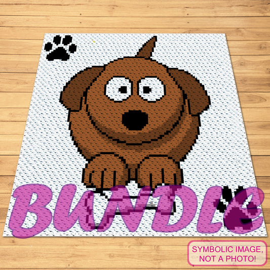 Crochet Dog Pattern - Crochet BUNDLE: C2C Blanket Pattern, and Tapestry crochet Pattern