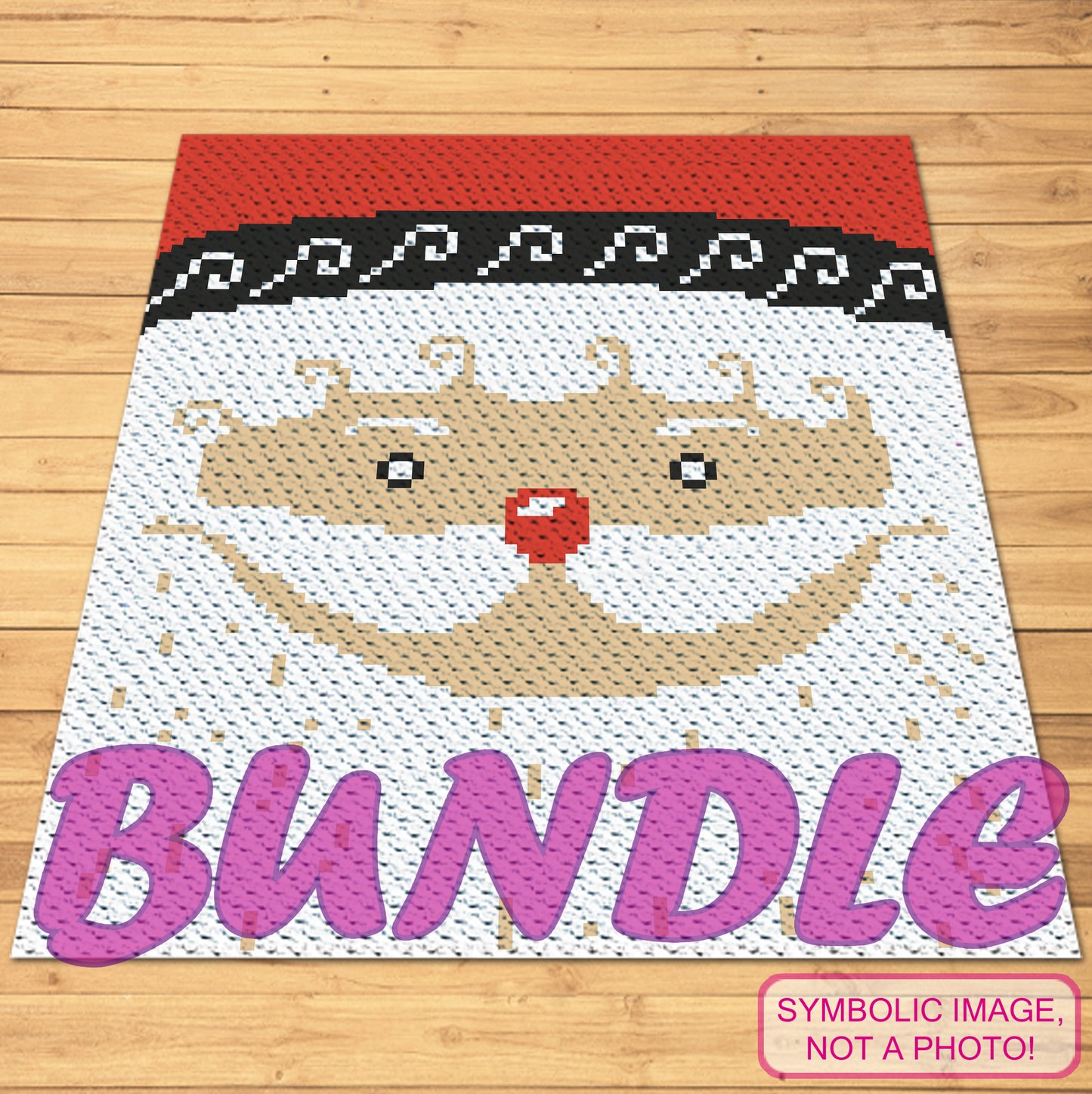 Crochet Santa Pattern - Crochet BUNDLE: C2C Christmas Afghan, Christmas Santa Pillow