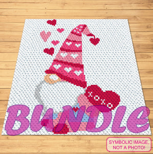 Crochet Gnomes Pattern BUNDLE is a Graph Pattern with Written Instructions, PDF Digital Files. This BUNDLE includes a C2C Blanket and Tapestry Crochet Blanket and Pillow Pattern. Both with Written Instructions. You can use the technique you like better. Click to learn more!