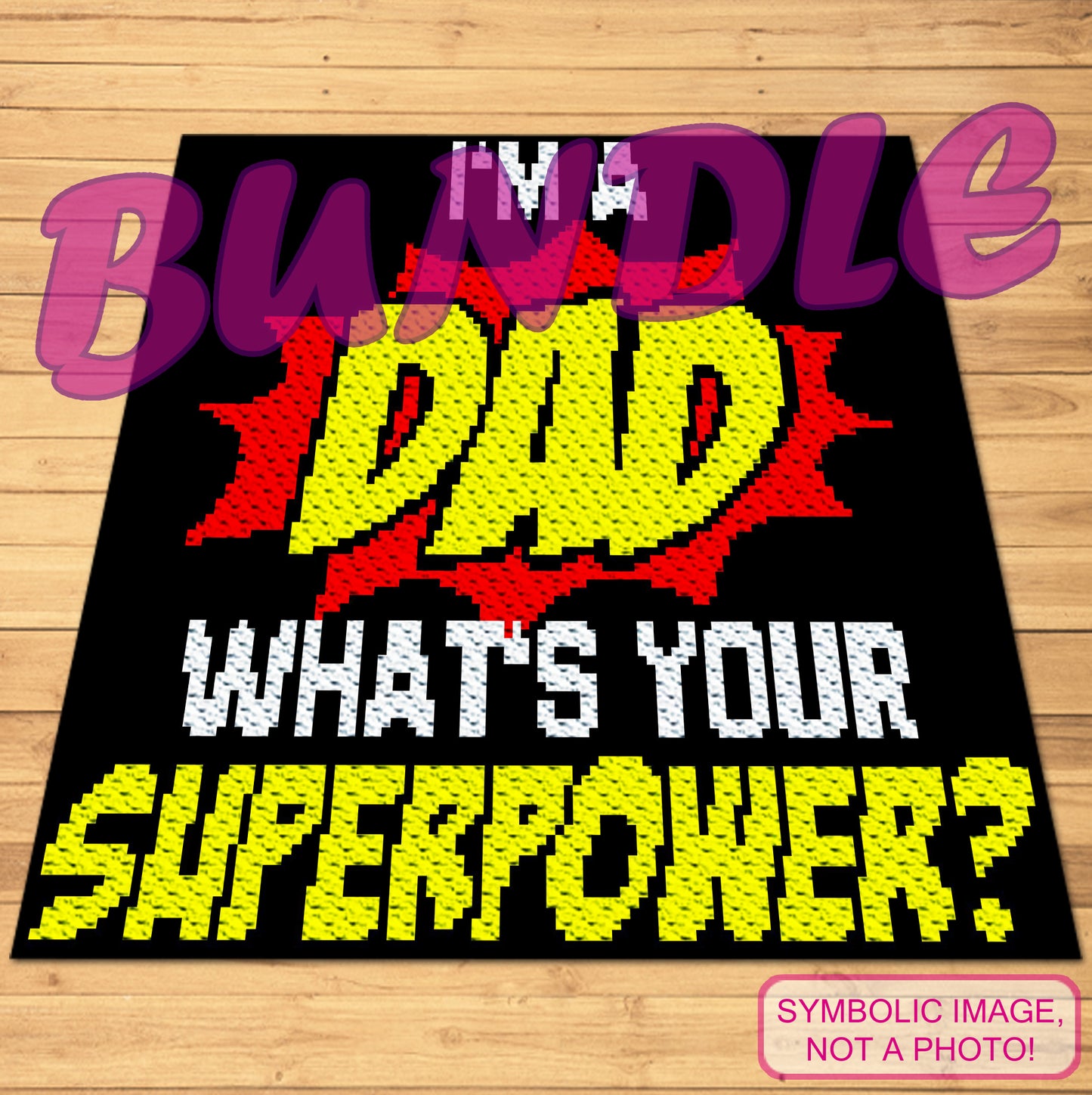 Super Dad Crochet Family Pattern BUNDLE: C2C Crochet Blanket, Crochet Pillow Pattern