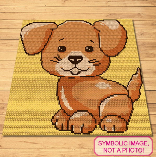 Tapestry Crochet Dog Blanket, Cute Puppy Crochet Pillow Pattern