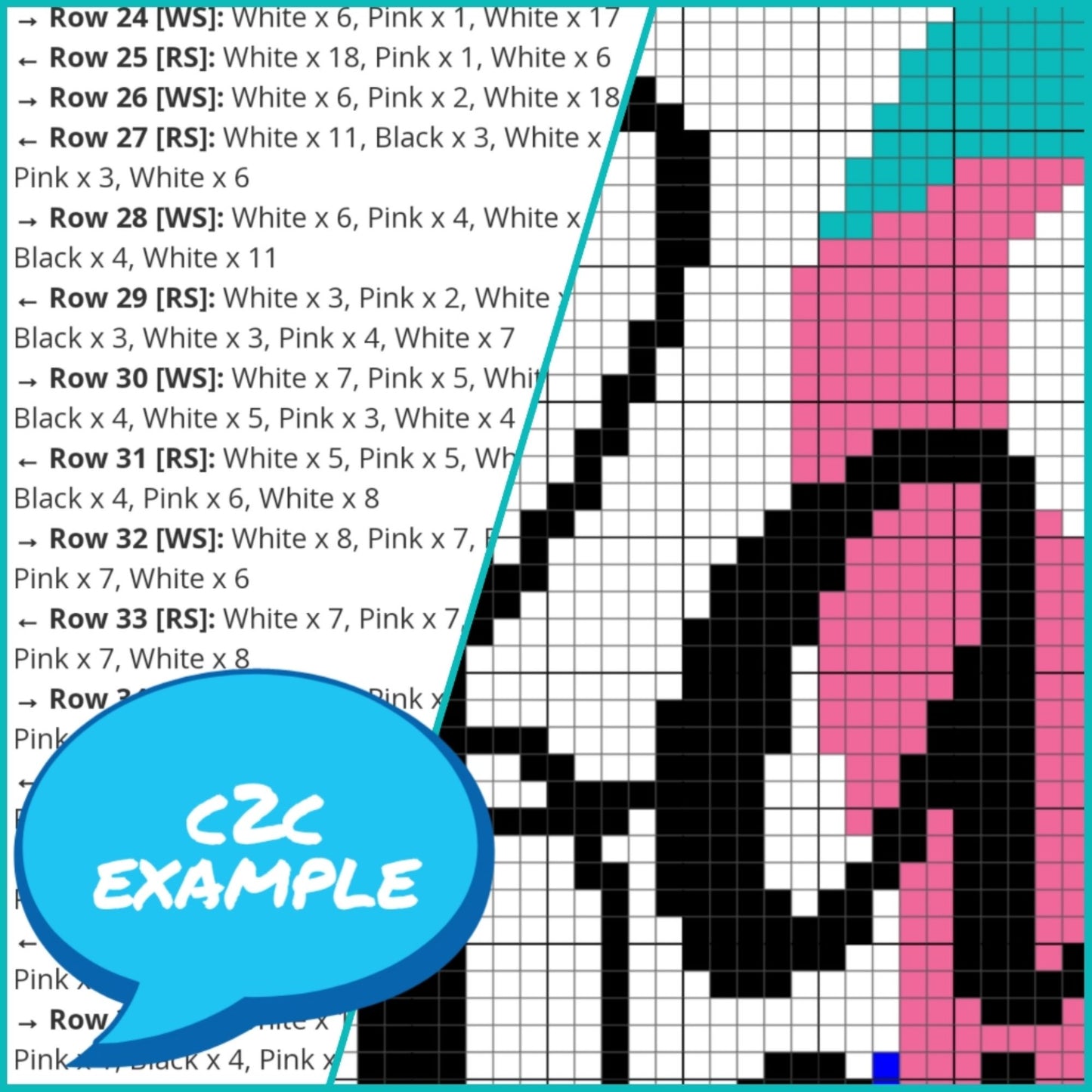 Thyroid Cancer Crochet Pattern - C2C Blanket Pattern