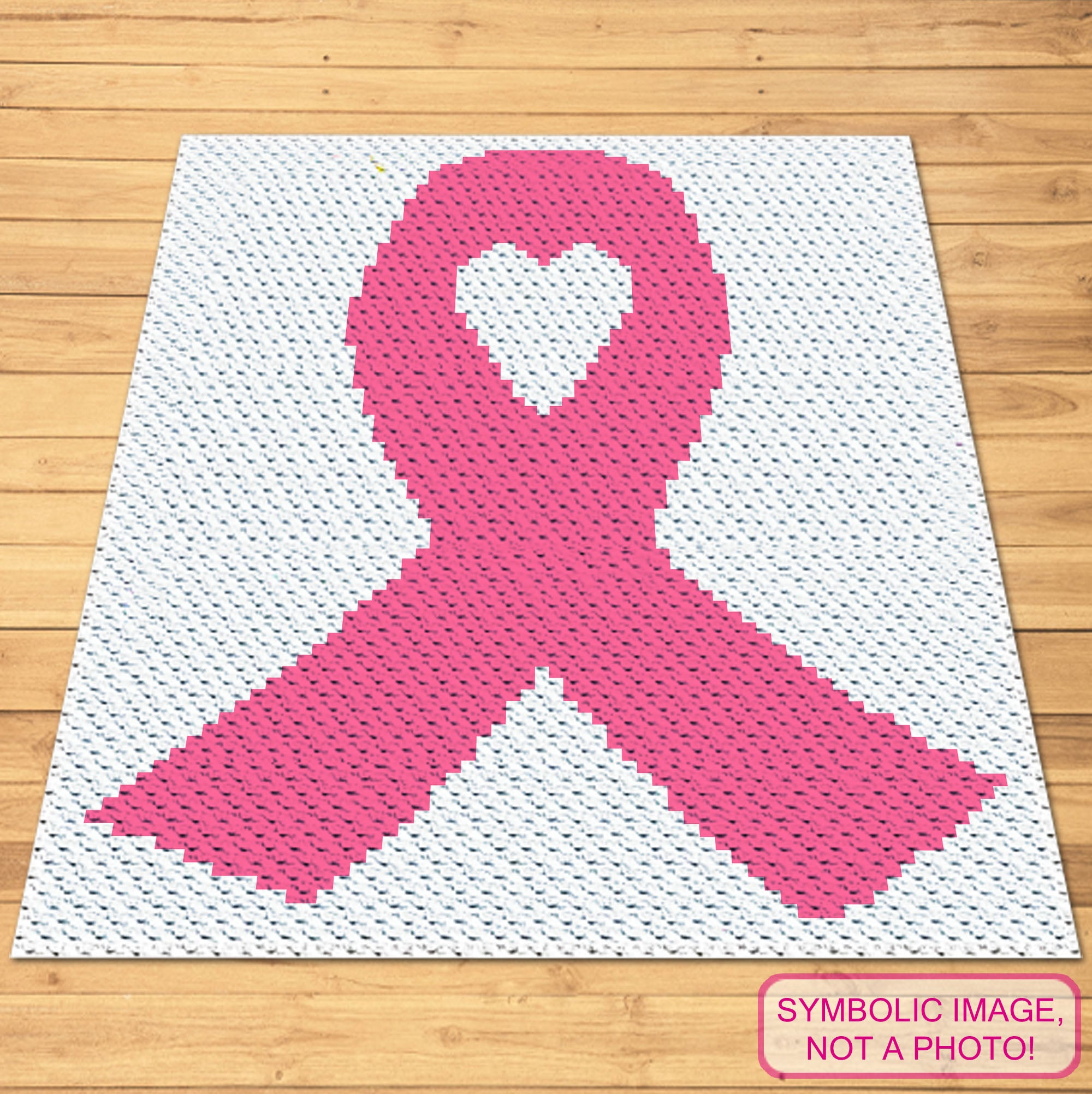 Pattern crochet blanket Cancer Ribbons