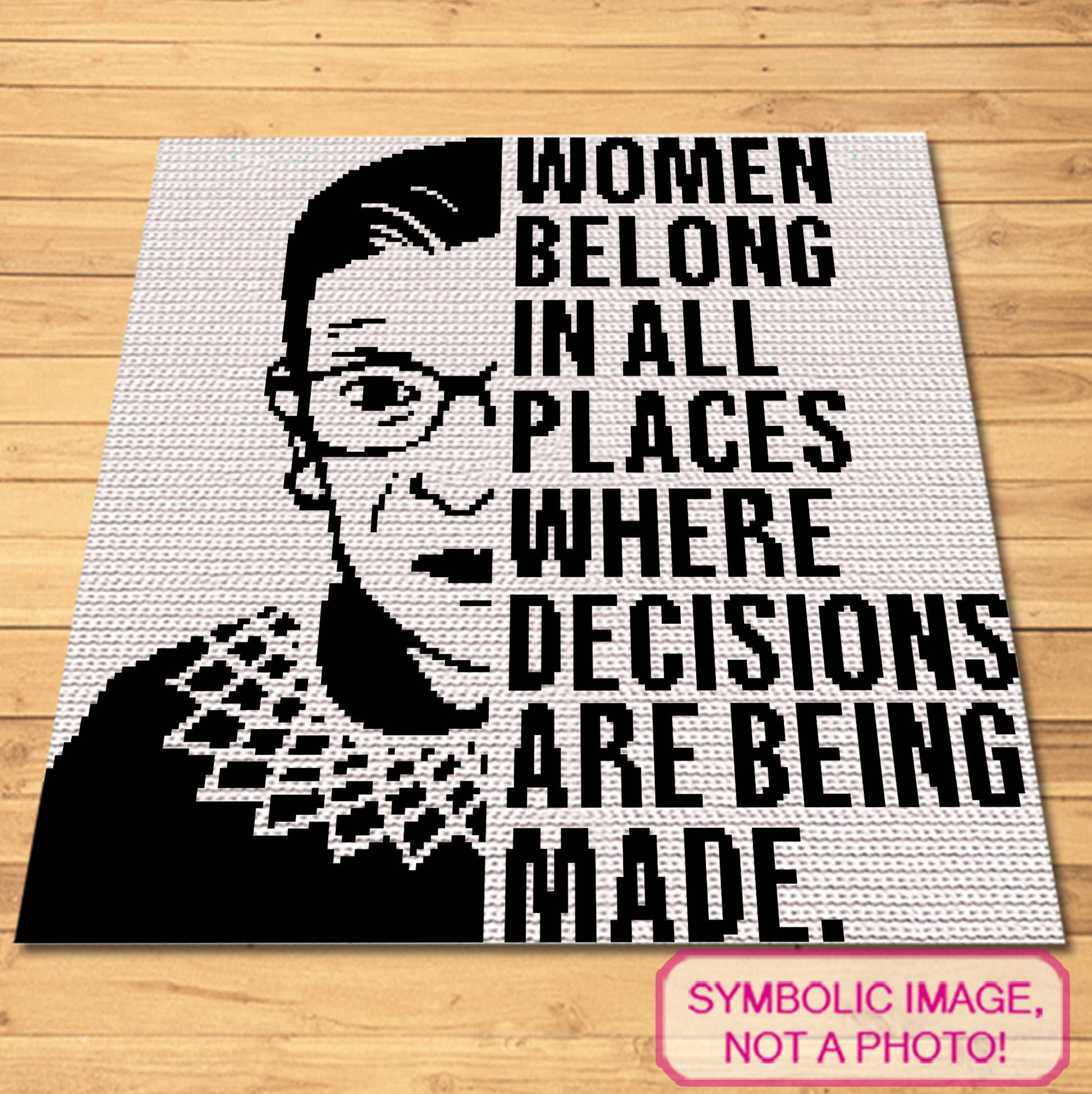 Ruth Bader Ginsburg Crochet is a Graphgan with Written Instructions, PDF Download. This is a Tapestry (SC) Crochet Pattern for a Blanket and a Pillow with Written Instructions. Click Here For More!