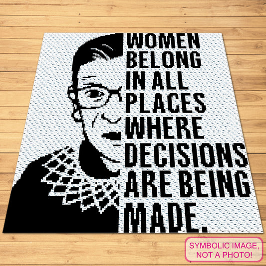 RBG Crochet Pattern - C2C Blanket Pattern with Written Instructions. Click to learn more!