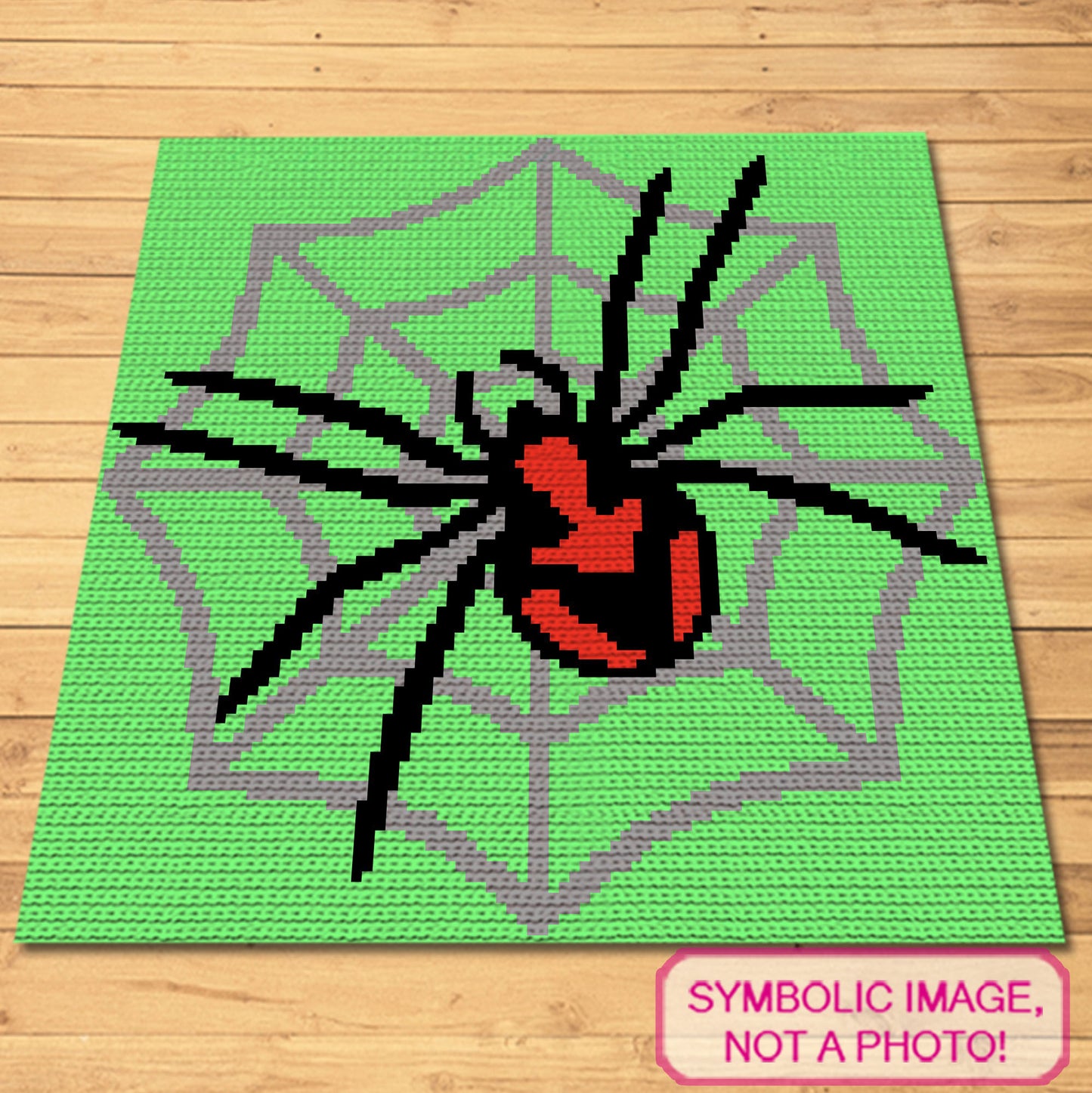 Crochet Spider Pattern - Tapestry Crochet Blanket Pattern, Halloween Crochet Pillow Pattern