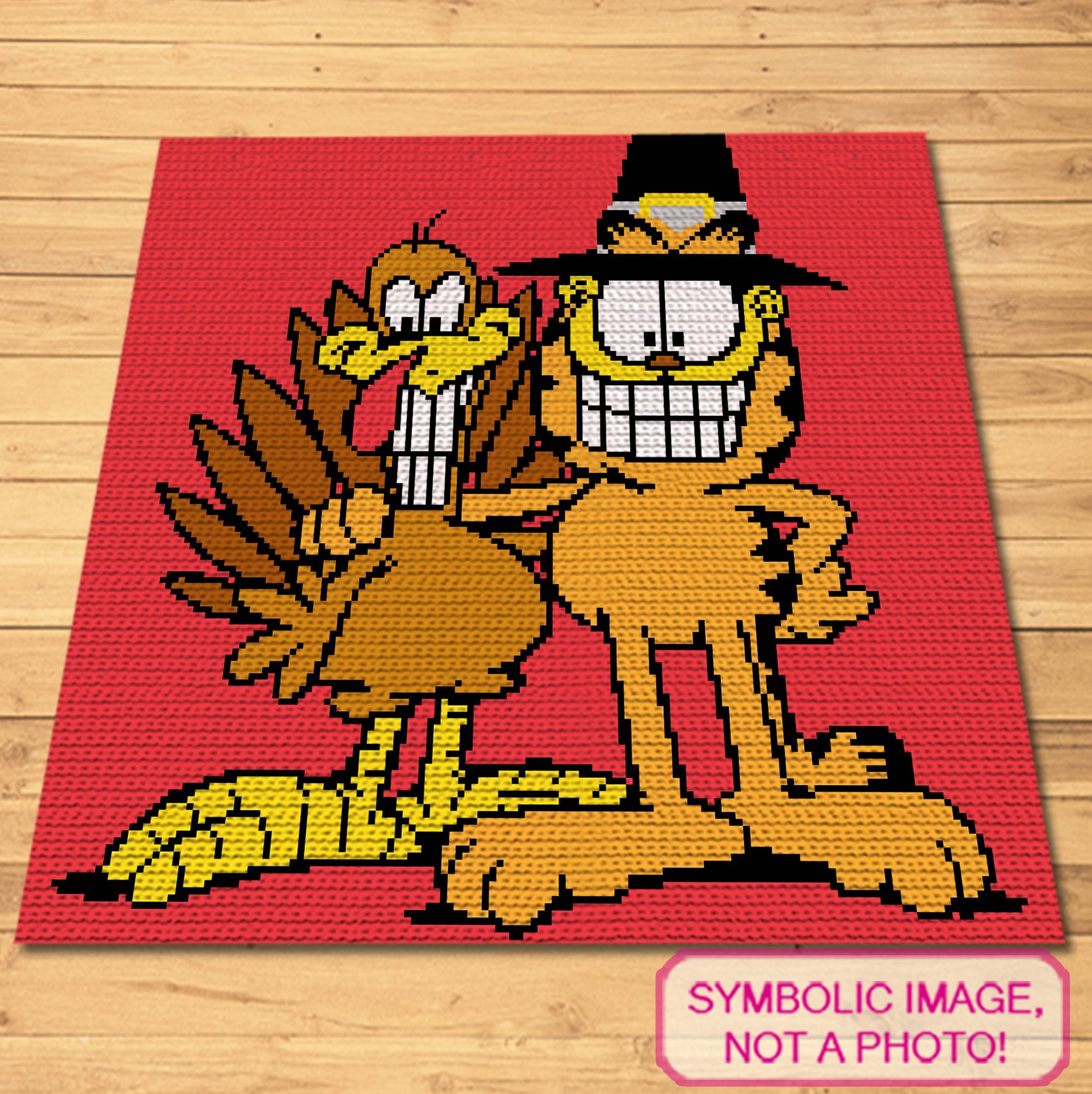 FREE Thanksgiving Crochet Garfield Pattern - Tapestry Crochet Pattern
