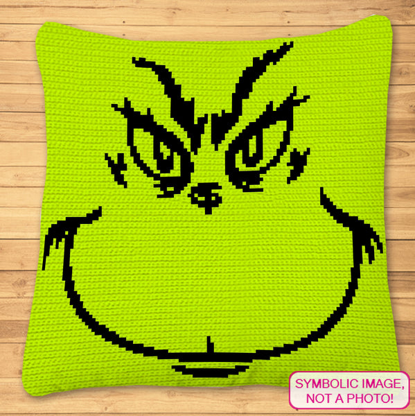 Free Christmas Crochet Pillow Pattern - The Grinch Pattern