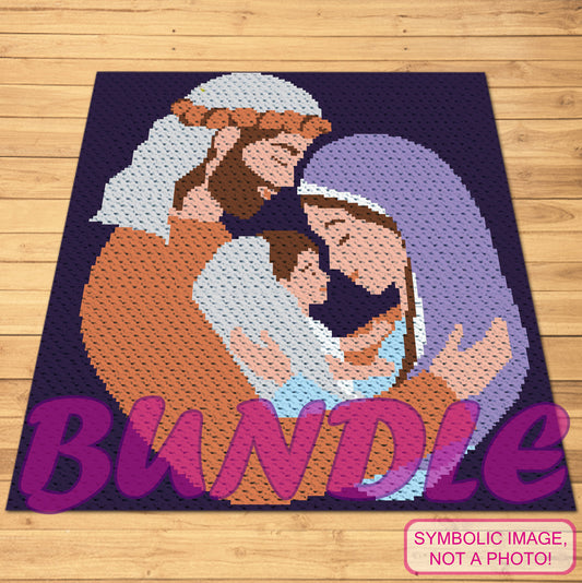 Crochet Nativity Pattern - Crochet BUNDLE - C2C Christmas Crochet Blanket, Crochet Pillow Pattern