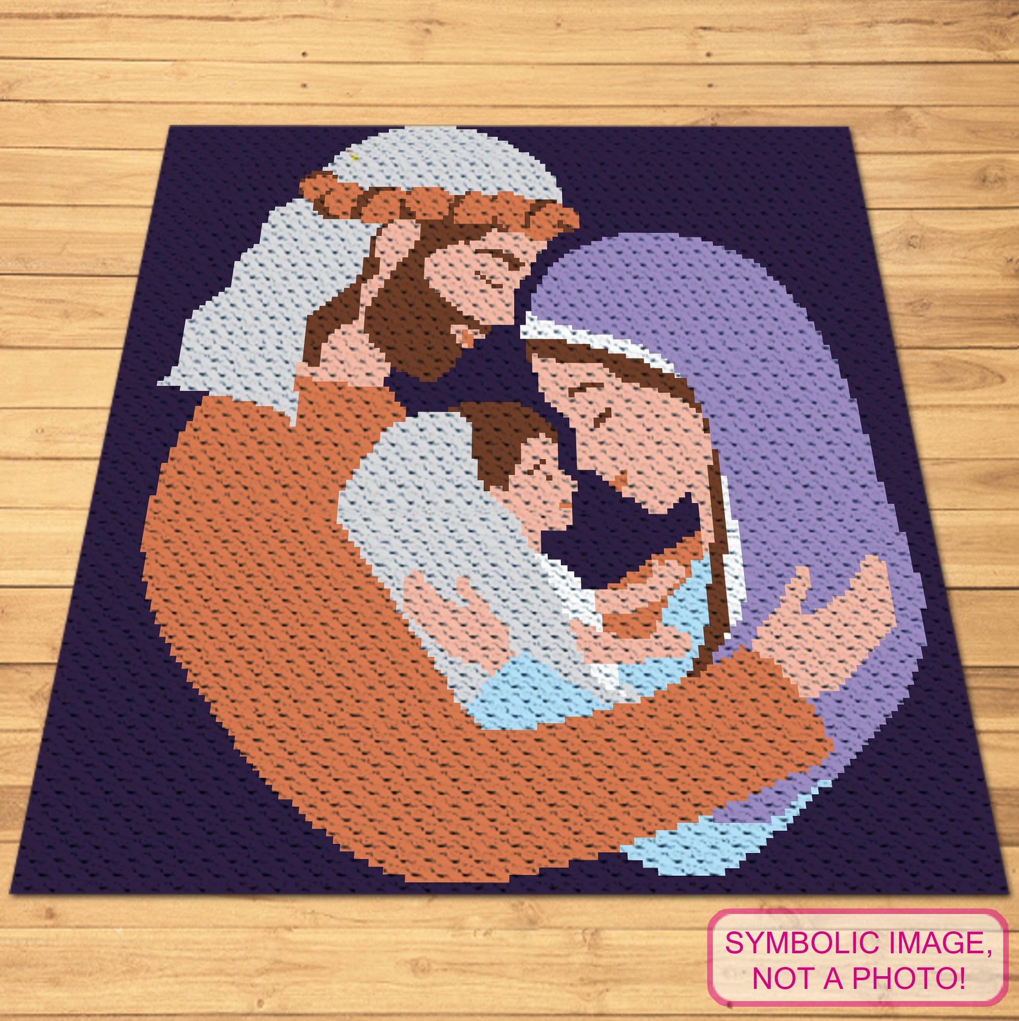 Crochet Nativity Pattern - C2C Christmas Crochet Blanket