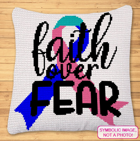 Thyroid Cancer Crochet Pattern - Tapestry Crochet Blanket, and Crochet Pillow Pattern
