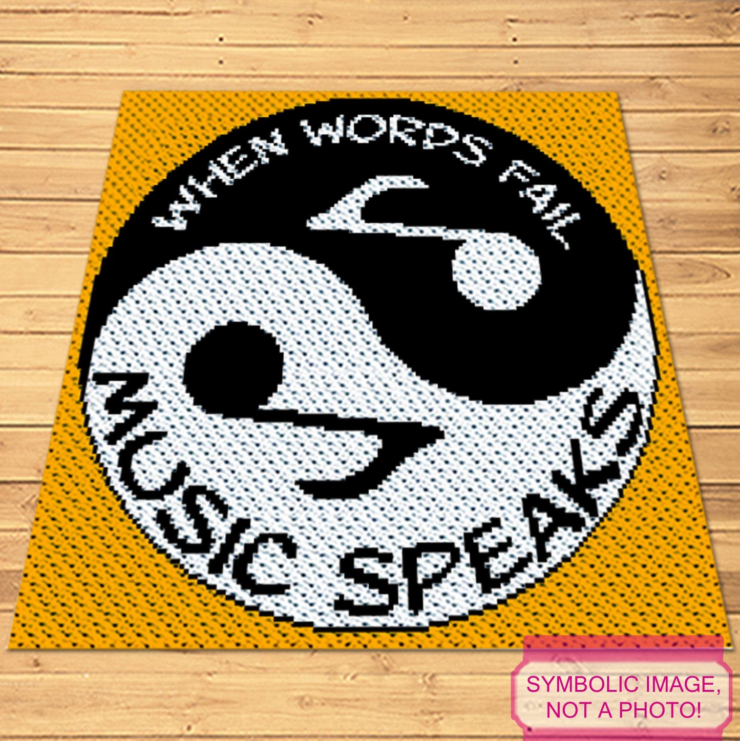 Yin Yang Music Crochet Pattern - Crochet BUNDLE: C2C Blanket Pattern, Yoga Crochet Pillow Pattern